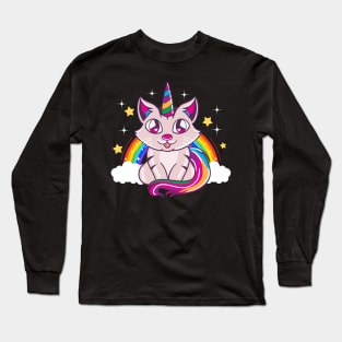 Cute & Funny Unicorn Cat Rainbow Kitty Magical Long Sleeve T-Shirt